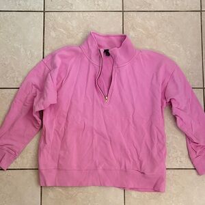 J. Crew Pink Quarter-Zip Pullover Sweatshirt